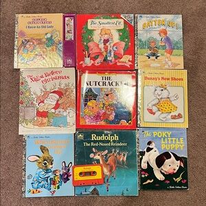 Little Golden Books vintage book/tape bundle including Christmas stories 🎅🏻